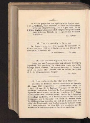 39. Das archaeologische Seminar.