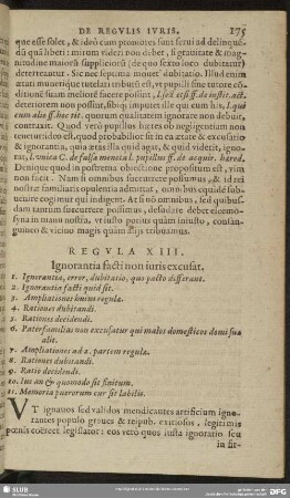 Regula XIII. Ignorantia facti non juris excusat