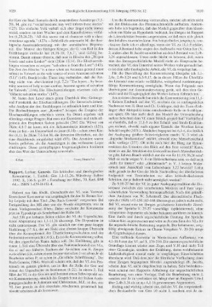 1029-1031 [Rezension] Ruppert, Lothar, Genesis. 1. Teilbd.: Gen 1,1-11,26