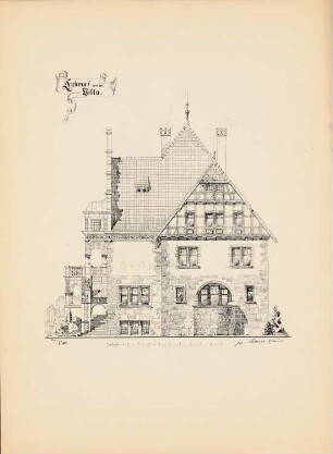 Villa: Vorderansicht (aus: Drucke von Seminararbeiten der Königlich Technischen Hochschule Berlin, Bd. III)