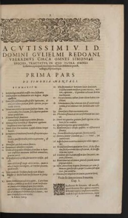 Prima Pars De Simonia Mentali