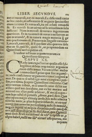 Transitus ad locos argumentorum ex Quintiliano sumptos. Caput XX.