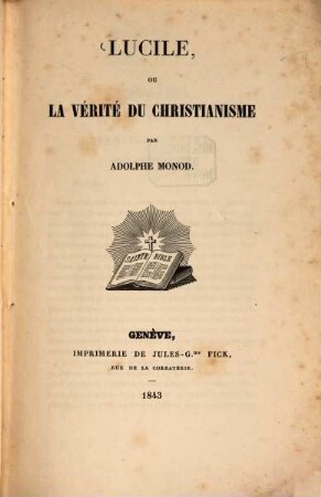 Lucile, ou la vérité du christianisme