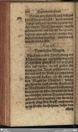 Cap. 128. Vom bösen Magen
