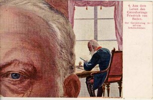Postkartenalbum. "Aus dem Leben des Grossherzogs Friedrich von Baden". Der Großherzog in seinem Arbeitszimmer
