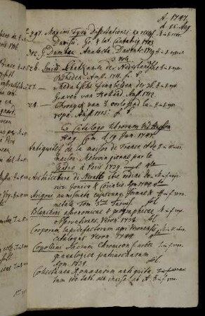 Ex Catalogo librorum [...] Husson Hag. Com. d. 19. Jun. 1747.