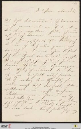 Heid. Hs. 3487,143: Brief von Marie Luise Gothein an Eberhard Gothein