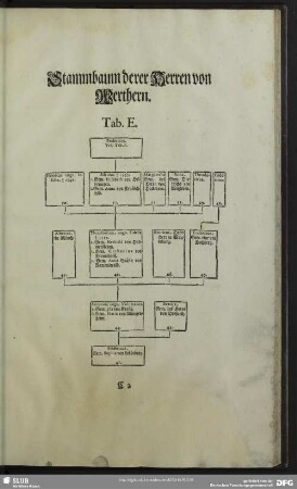 Stammbaum derer Herren von Werthern Tab. E.