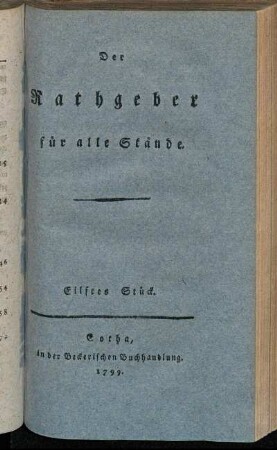 Eilftes Stück.