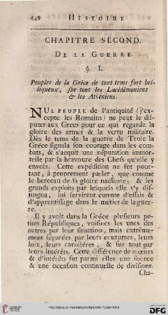 Chapitre second: De la guerre