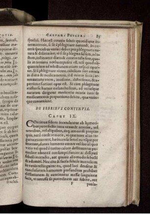 De Febribus Continuis. Caput IX.