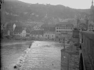 Geflutete Baustelle Alte Brücke Heidelberg