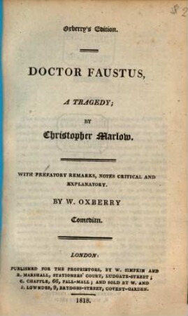 Doctor Faustus : a tragedy