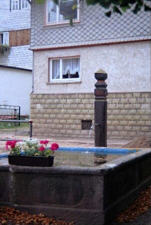 Schwemme in der Lindenstraße, Laufbrunnen mit großem Steinbecken