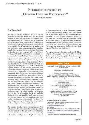 Neuhochdeutsches im "Oxford English Dictionary"