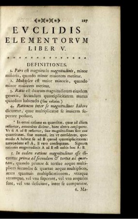Elementorum Euclidis Liber V.
