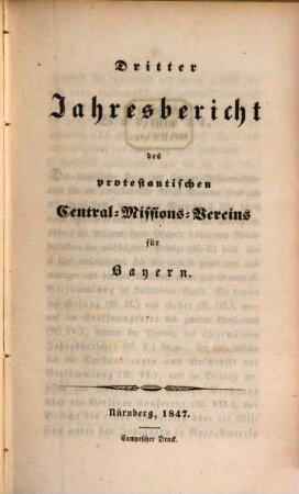 Jahresbericht des Protestantischen Central-Missions-Vereines für Bayern. 3. 1847