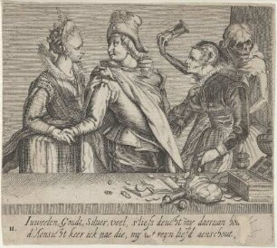 II. Iuweelen, Goudt, Silver, veel, s'liefs deucht my daeruan hout/ d' Aensicht keer ick nae die, my reyn liefd aenschout