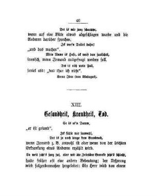 XIII. Gesundheit, Krankheit, Tod