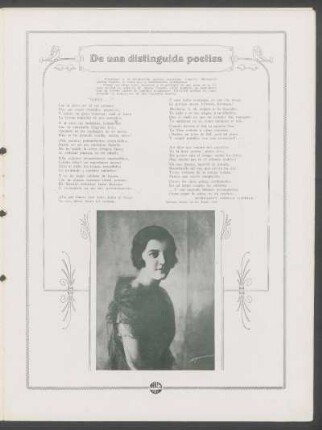 De una distinguida poetisa