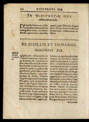 De Sigillis Et Signariis. Discursus XIX.