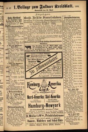 Zweite Ausgabe vom Donnerstag, den 08. April 1897.