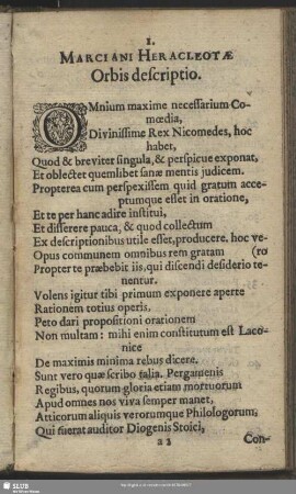 Marciani Heracleotae Orbis descriptio