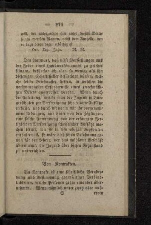 Von Kontrakten.