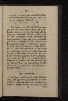 Von Kontrakten.