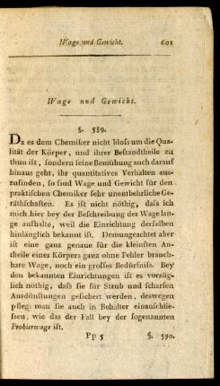 Wage und Gewicht.