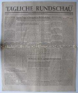 Sowjetische Tageszeitung für die deutsche Bevölkerung "Tägliche Rundschau" u.a. zur Haltung der Westalliierten gegenüber Franco-Spanien und zum Nürnberger Prozess