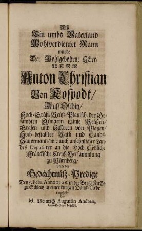 [Ein umbs Vaterland Wohlverdienter Mann.]