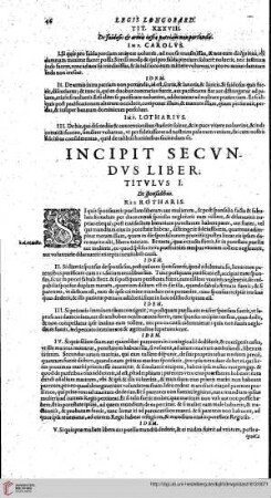Incipit Secundus Liber, Titulus I. De Sponsalibus. Rex Rotharis.