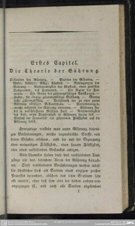 Erstes Capitel. Die Theorie der Gährung
