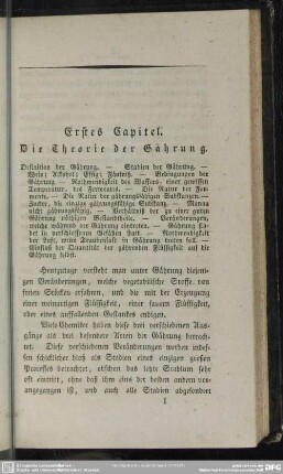 Erstes Capitel. Die Theorie der Gährung
