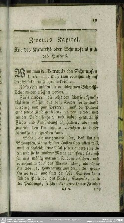 Zweites Kapitel. Kur des Katarrhs oder Schnupfens und des Hustens