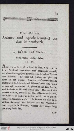 I. Erden und Steine