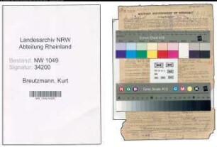 Entnazifizierung Kurt Breutzmann , geb. 23.04.1901 (Kaufmann)