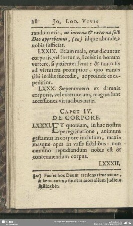 Caput IV. De Corpore
