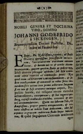 Nobili Genere ... Domino Johanni Godefrido à Sickingen