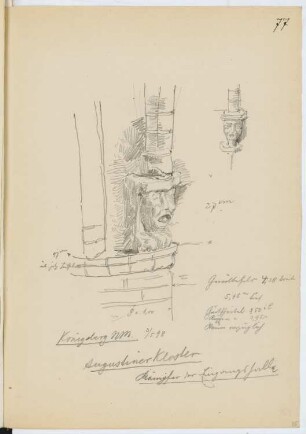 Augustinerkirche, Königsberg/Neumark: Detail (aus: Skizzen- und Fotoalbum 12)