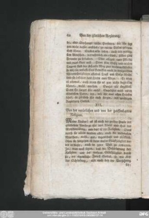 XII. Von der natürlichen und von der geoffenbarten Religion.