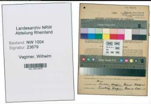 Entnazifizierung Wilhelm Vagimer , geb. 31.12.1899 (Maurer)