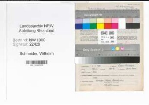 Entnazifizierung Wilhelm Schneider, geb. 05.07.1906 (Kriminalsekretaer)