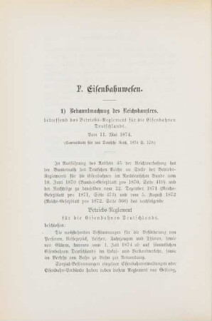 F. Eisenbahnwesen