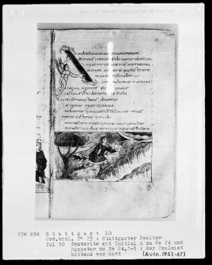 Der Stuttgarter Bibelpsalter — David vor Gott, Folio 30recto