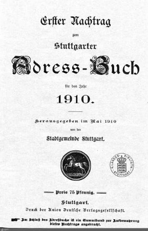 1910,1 - Nachtrag: Stuttgarter Adressbücher / Nachtrag, 1910, Bd. 1