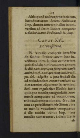 Caput XVI. De Investitura.