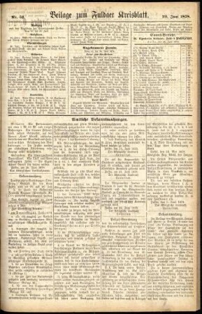 Zweite Ausgabe vom Samstag, den 29. Juni 1878.