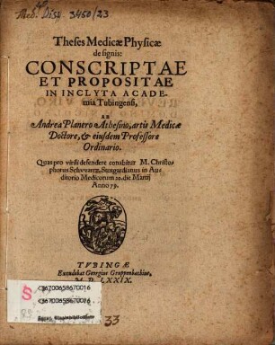 Theses medicae physicae de signis